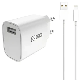 2GO bílá / Síťová nabíječka / USB-A / 10,5 W / 5 V / 2,1 A / s kabelem Lightning (797253)