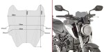 A1164 plexi kouřové Honda CB 125 R (18-25)/CB 300 R (18-25), vxš 210x280 mm, včetně montážní sady