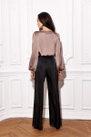 Dámská saténová halenka BLU0194 hnědá - Roco Fashion 40/L