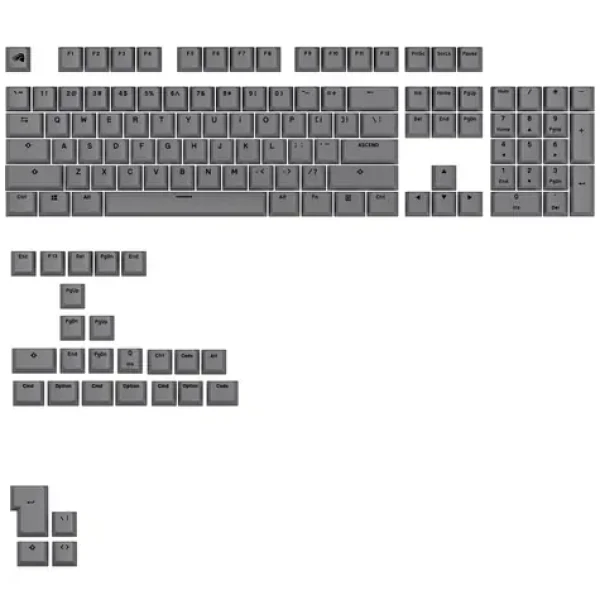 Glorious vyměnitelné klávesy GPBT Basics (ANSI US) - Armor Grey / PBT / 133 ks / ANSI US layout / Cherry MX(+) (GLO-KB-ACC-KC-GPBT-BA-AGRY-US)