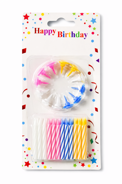 Dortové svíčky barevné se zápichem 24ks