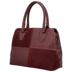 Módní dámská koženková kabelka do ruky Rosen, vínová