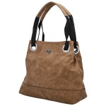 Módní dámská koženková kabelka na rameno Harieta, hnědá