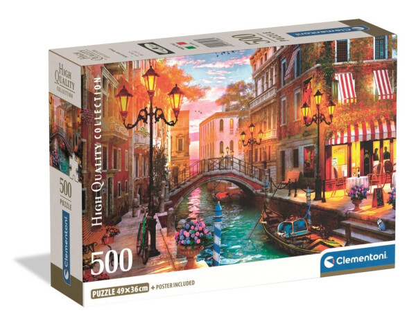 Puzzle 500 dílků Západ slunce nad Benátkami - Clementoni
