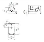 IDEAL STANDARD - i.Life B Závěsný bidet, otvor pro baterii, SmartGuard, bílá T4615HY