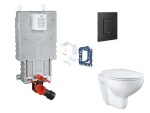 GROHE - Uniset Set předstěnové instalace, klozetu, sedátka SoftClose, tlačítka Even a sady pro vhazování tablet, phantom black SANI15BB5113