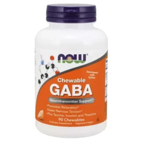 GABA žvýkací tablety s pomerančovou příchutí - NOW Foods (90 tab.) (41308-1-90tab)