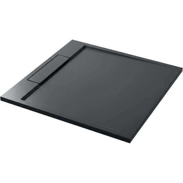 CERANO - Sprchová vanička čtvercová Loro - litý mramor - tmavě šedá - 90x90x3,5 CER-8050BD80370