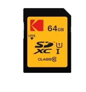 EMTEC Kodak SDXC 580X 64GB / Class 10 / UHS-I / U1 / čtení: 85MBs / zápis: 20MBs / vhodné pro FullHD (EKMSD64GXC10K)