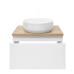 Koupelnová skříňka s krycí deskou SAT B-WAY 59x30x45 cm bílá lesk BWAY60WDOAK BWAY60WDOAK