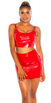 Sexy KouCla latexlook Crop-top barva red velikost