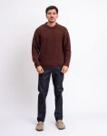 Edwin Dun Textured Sweater Rum Raisin garment washed L
