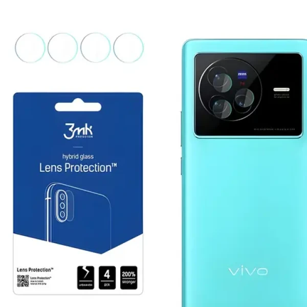 3mk Lens Protection pro Vivo X80 / Sklo na fotoaparát / hybridní sklo / 7H / 0,16 mm / 4 ks