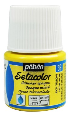 Barva na textil Pébéo Setacolor Shimmer 45 ml - Žlutá metalická rich yellow 36