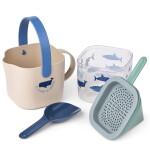 LIEWOOD Hračky na písek Roald Shark Dove Blue, béžová barva, plast