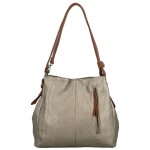 Stylová dámská koženková kabelka na rameno Smilla, tmavě stříbrná