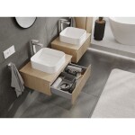 MEXEN/S - Rivel koupelnová skříňka pod umyvadlo 60 cm s deskou, 1 šuplík, reliéf , dub 91A20-06023-1-BFC81