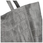 Módní dámská kožená kabelka na rameno Naysa, šedá