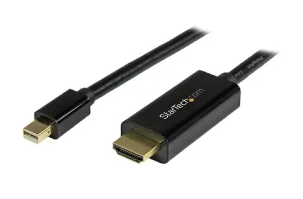 StarTech pasivní adaptér Mini DisplayPort M na HDMI M černá 3m / 4k a 2K / audio 7.1 (MDP2HDMM3MB)