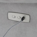 Polohovací křeslo s elektrickým ovládáním, potah stříbrná látka