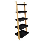 Set poličky a nosníků Naturel Home černá/ořech mat 53,5x170x40 cm HOMEP5C HOMEP5C