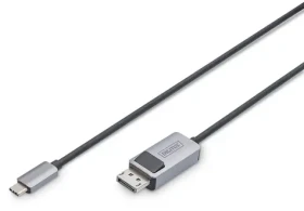 Digitus USB-C na DisplayPort adaptérový kabel černý / Redukce / USB-C / DisplayPort / Obousměrný (DB-300334-010-S)