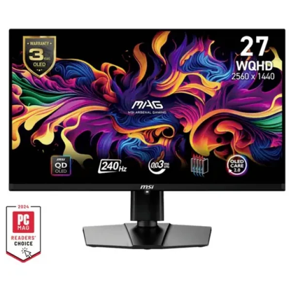 26.5" MSI MAG 271QPXDE QD-OLED E2 černá / 2560x1440 / 16:9 / 0.03ms / 1500000:1 / 250cd-m2 / HDMI+DP / VESA (9S6-3CD89T-011)