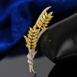 Brož Swarovski Elements Cintia - design pšenice, Žlutá