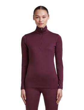 Dámské merino triko dlouhý rukáv, 1/2 zip ICEBREAKER Wmns 200 Oasis LS Half Zip, Dark Berry velikost: M