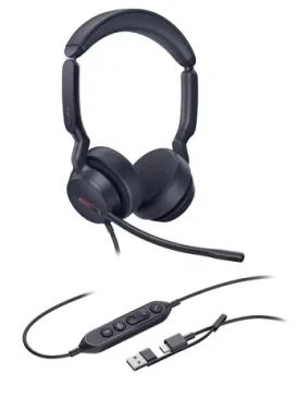 Yealink UH44 Dual (MS Teams) černá / Stereo náhlavní souprava / mikrofon / USB-C USB-A / kabel 2,15 m (UH44DualTeamsUSB-C/A)