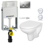 GEBERIT KOMBIFIXBasic vč. matného tlačítka DELTA 25 + WC CERSANIT ARTECO CLEANON + SEDÁTKO 110.100.00.1 21MA AT1