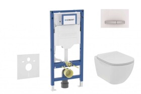 GEBERIT - Duofix Set předstěnové instalace, klozetu Tesi a sedátka softclose, tlačítko Sigma50, alpská bílá SANI11CD3115