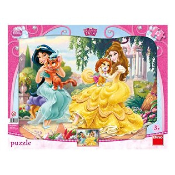Puzzle Princezny & mazlíčci 12 dílků