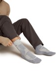Pánské merino turistické ponožky ICEBREAKER Mens Hike+ Heavy Crew, Blizzard Heather/Alloy velikost: 47-49 (XL)