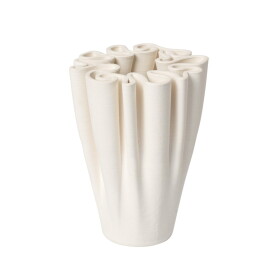 Ferm Living Kameninová váza Dedali Off-white Small, bílá barva, keramika