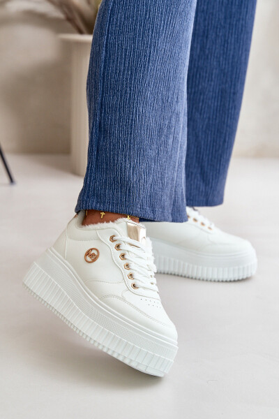 Tenisky Sportovní Boty Dámské Zateplené Na Masivní Podešvi Bílé Ardiela 39