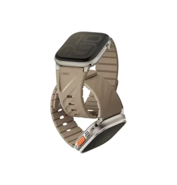 UNIQ Fluo magnetický řemínek pro Apple Watch 49/46/45/44/42/41/40 mm, Soft sand (8886463693599)