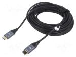 Goobay optický hybridní HDMI kabel (AOC) černá/šedá / Kabel HDMI / AOC hybridní / 8K 60Hz / 48 Gbit/s / 10 m (76274)