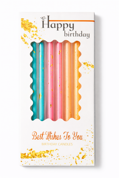 Dortové svíčky brevné se zlatem 6ks