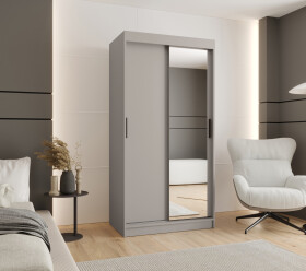 Šatní skříň Abi Rubino T2 Rozměry: 100 cm, Barva korpusu + barva dveří: Kašmír