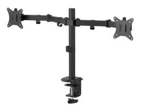 ESTUFF Dual Office Monitor Desk černá / Stolní držák pro dva monitory / 17-32" / 18 kg / VESA 75x75 mm (GLB227002)
