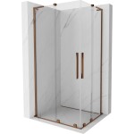 MEXEN/S - Velar L Duo sprchový kout, posuvné dveře 100 x 90, transparent, růžové zlato 871-100-090-02-03-60