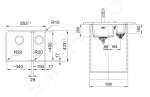 FRANKE - Maris Fragranitový dřez MRG 160-34-15/2, 553x433 mm, matná černá 125.0687.264