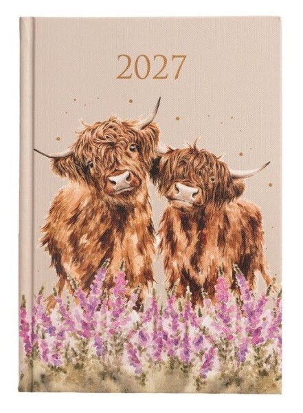 Denní diář 2027 Wrendale Designs, A5 - Krávy