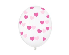 Balónek tmavě růžové srdíčka 6 ks 30 cm Balónek tmavě růžové srdíčka 6 ks 30 cm