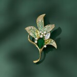 Exkluzivní brož Swarovski Elements Audrey - orchidej, Zelená