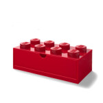 Úložný box LEGO stolní 8 se zásuvkou - červený