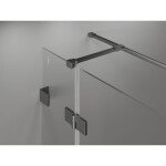 MEXEN/S - Lunar T sprchový kout dveře křídlové pravá 70 x 70, transparent, grafit kartáčovaná 834T-070-070-66-00-P