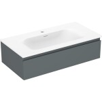 MEXEN/S - Orio koupelnová skříňka 90 cm s umyvadlem Vela, 1 šuplík, grafit mat/bílá mat 91A10-09023-1-BF66-W23M01