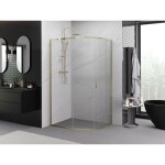MEXEN - Exo čtvrtkruhový posuvný sprchový kout 100 x 90, transparent, zlato 8131-100-090-50-00